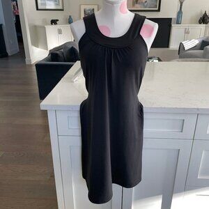 Soybu Sleeveless Fit and Flare Polyester Dress w Shelf Bra Black Sz S